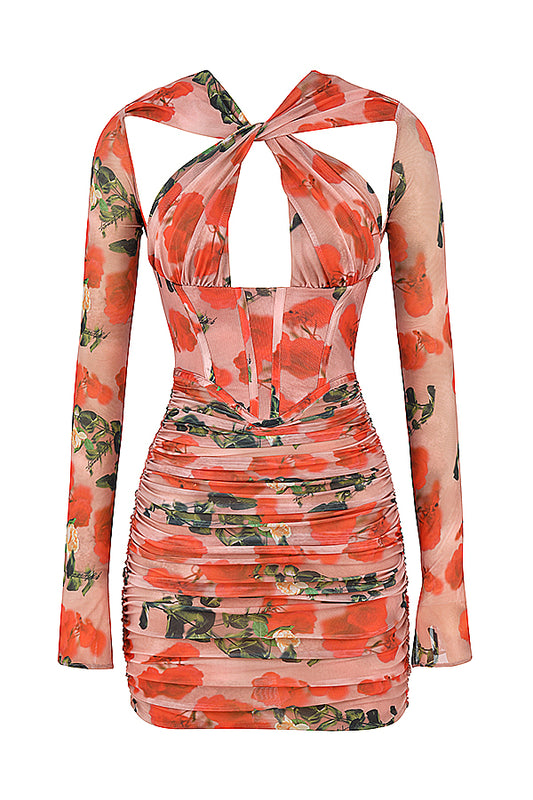 Adanna Rose Print Corset Mini Dress - Momentary Wardrobe - House of CB