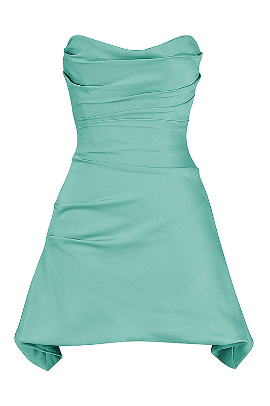 Jasmine Jade Draped Strapless Corset Dress - Momentary Wardrobe