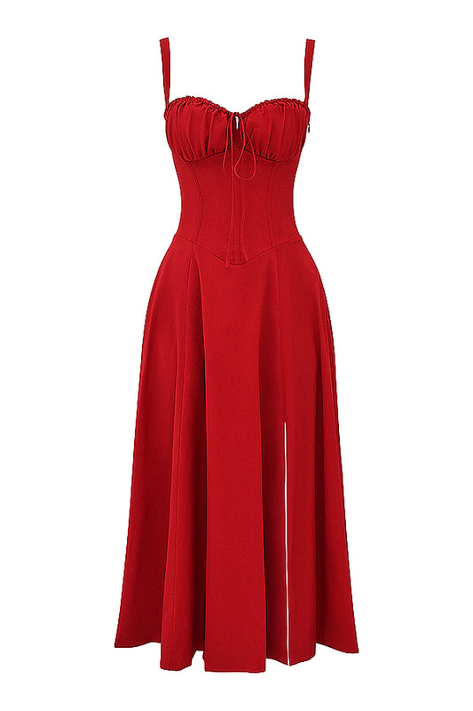 Carmen Red Rose Bustier Dress - Momentary Wardrobe