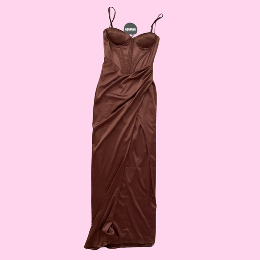 BABYBOO Despina Maxi Dress in Chocolate - Size S RRP $149.95