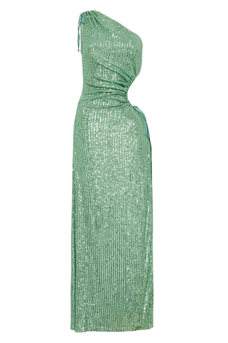 Nour Mint Sequins Dress