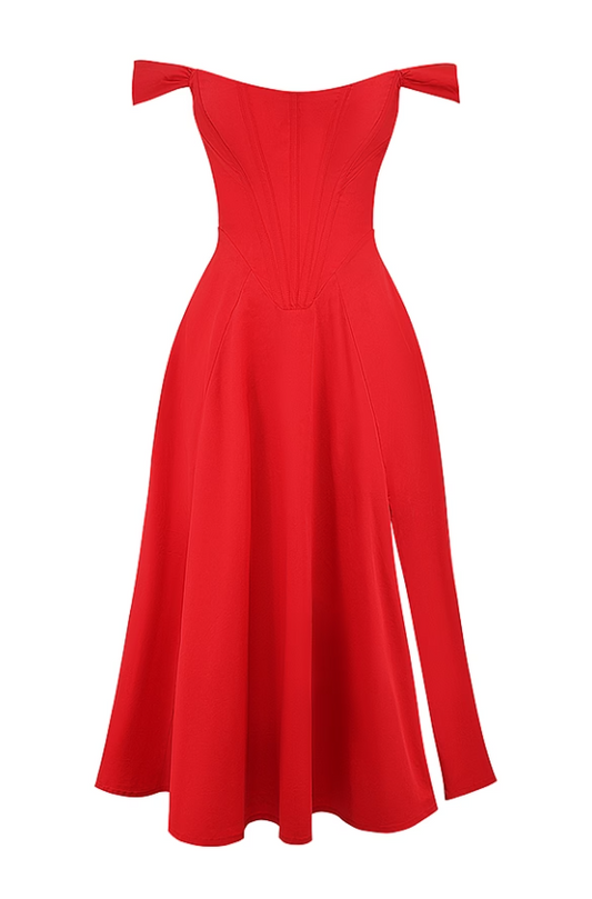 Saira Scarlet Midi Sundress