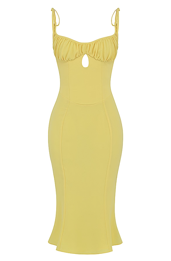 Soren Buttercup Cutout Midi Dress