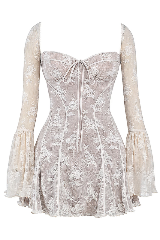 Analissa Vintage Cream Lace Corset Dress