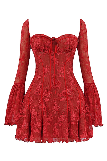 Analissa Scarlet Lace Corset Dress