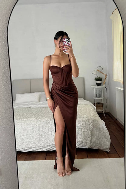 BABYBOO Despina Maxi Dress in Chocolate - Size S RRP $149.95