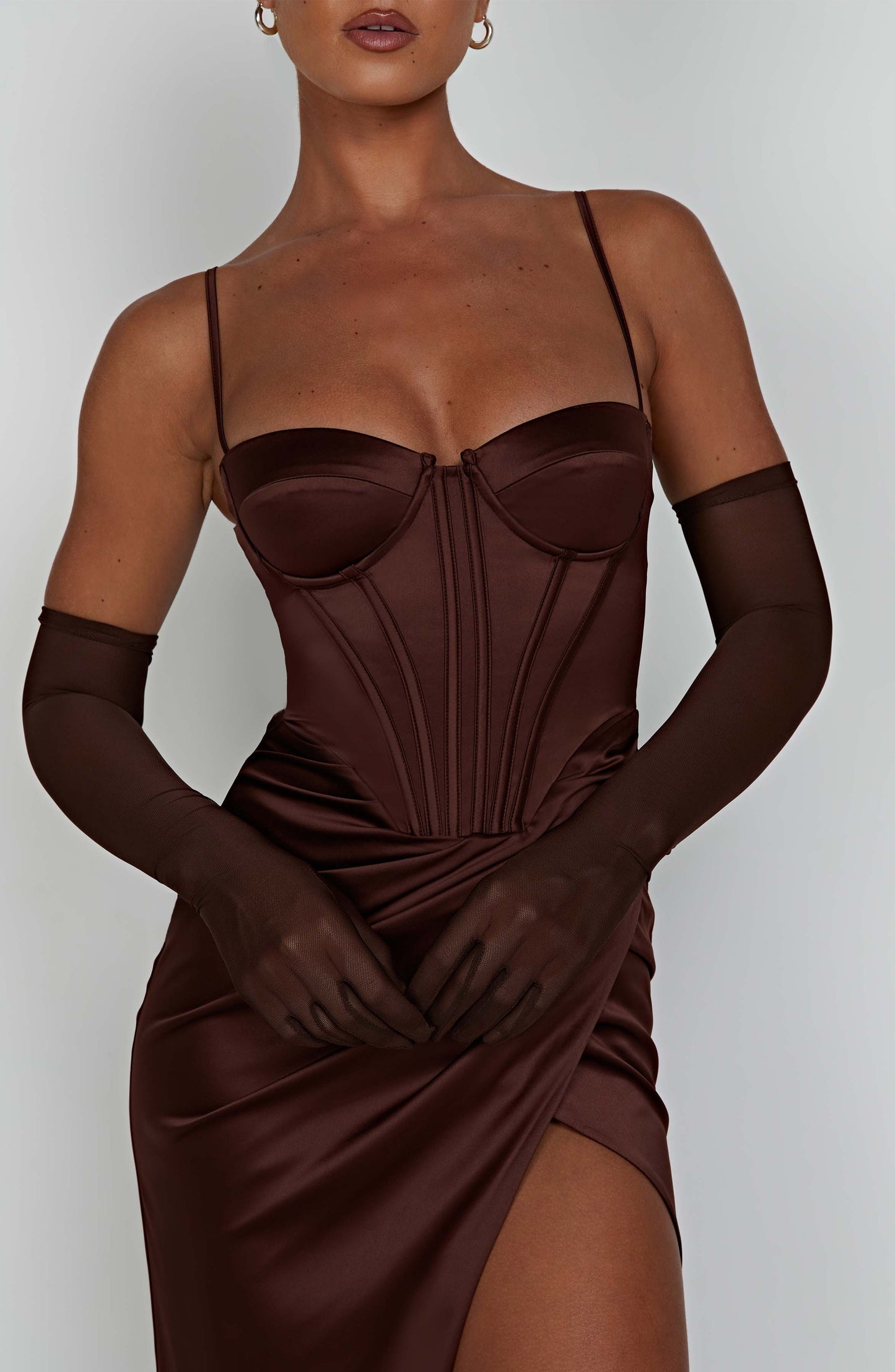 BABYBOO Despina Maxi Dress in Chocolate - Size S RRP $149.95